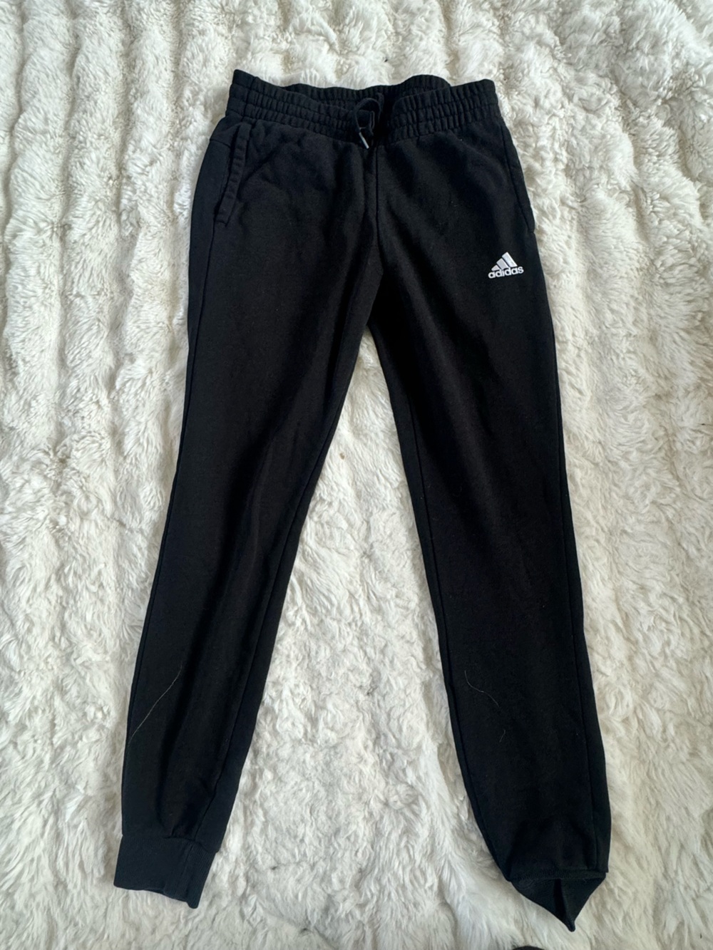 adidas Kids Black Jogger Sweatpants with White Logo